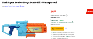 Nerf Super Soaker Mega Dunk-Fill-waterblaster voor €14,99 bij Bol