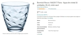 Bormioli Rocco vaso azul, 6 unidades por 2,95€