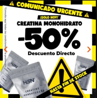 50% de descuento en Creatina monohidrato