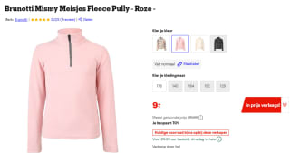 Brunotti Mismy Meisjes Fleece Pully (Roze - maat 176) voor €9 bij Bol