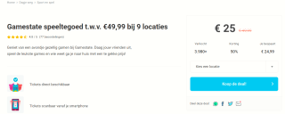 Gamestate speeltegoed t.w.v. €49,99 nu voor €25 via Tripper