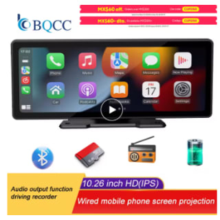 Écran Carplay sans fil portable BQCC, autoradio DVR, lecteur vidéo MP5 à 41,36€