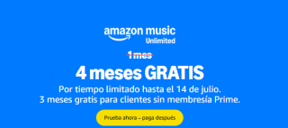 4 meses de Amazon Music Unlimited familiar