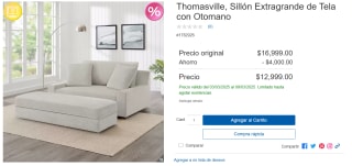 Sillón Thomasville Extragrande con Otomano $12,999 | Costco