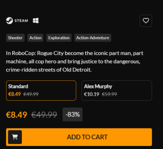 RoboCop: Rogue City voor €8,49 bij Fanatical