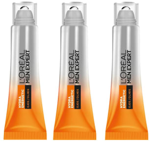 3 Unidades de L'Oréal Men Expert Hydra Energetic Roll-On para ojos, con vitamina C*, Fórmula antifatiga que reduce la apariencia de bolsas y ojeras, [10ml] por 15.43€