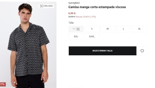 Camisa manga corta estampada viscosa Springfield para Hombre por 6.99€