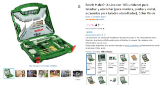 Bosch Maletín X-Line con 103 unidades para taladrar y atornillar por 43,91€