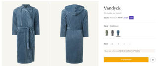 Vandyck Rio badjas unisex (staalblauw) voor €34,97 bij De Bijenkorf