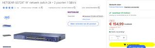 Netgear Prosafe Smart Switch GS724Tv4 voor €154,99 bij Conrad