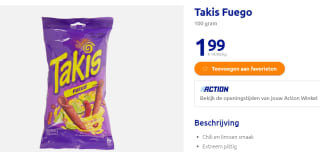 Takis Fuego 100 gram voor €1,99 bij Action