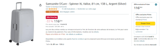 [Prime] Valise XL 81 cm, 138 L Samsonite S'Cure à 116€