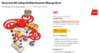 Quercetti 80-delige Knikkerbaanset Migoga Race voor €14,19 bij Bol