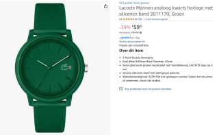 Lacoste analoog kwarts horloge voor €59,95 bij Amazon