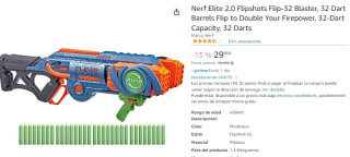 Pistola Nerf Elite 2.0 con 32 dardos
