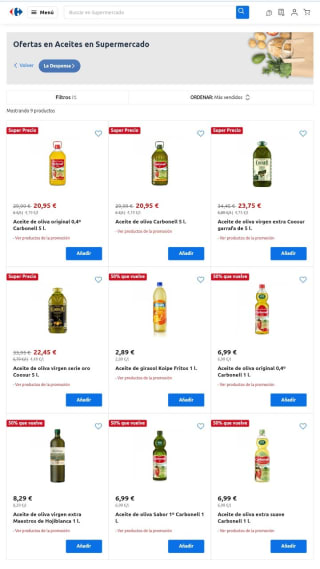 Ofertas en Aceites en Carrefour.