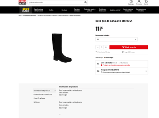 Bota pvc de caña alta Storm 44 por tan solo 11,99€