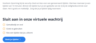 Reserveer voor een gratis tijdslot security airport Eindhoven.
