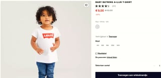 Levi's A-lijn Batwing baby T-shirt voor €9 bij Levi's