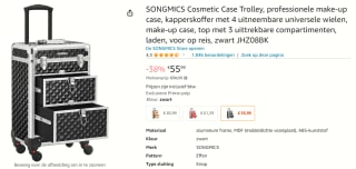 Songmics Cosmetic Case Trolley, voor €55,99 bij Amazon