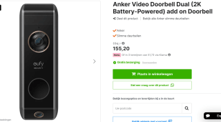 Eufy Video Doorbell Dual (2K Battery-Powered) uitbreiding deurbel voor €155,20 bij Expert