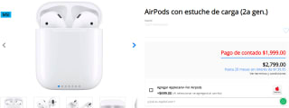 AirPods con Estuche 2da Gen por $1,699 en Mixup con Mercado Pago