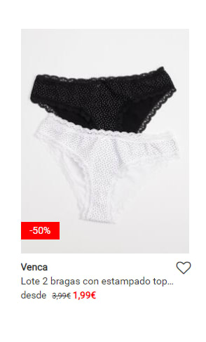 Descuento de hasta -80% en el outlet de Venca y portes gratis con compras +20€