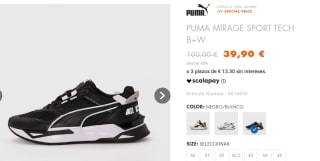 Zapatillas para Hombre Puma Mirage Sport Tech por 39.9€
