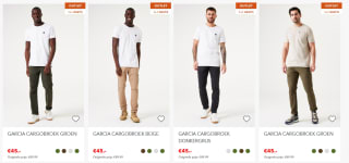 2 Cargobroeken in diverse kleuren voor €45 bij Jeans Centre