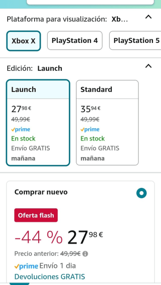 Assassin's Creed Mirage Xbox por 27,98€.