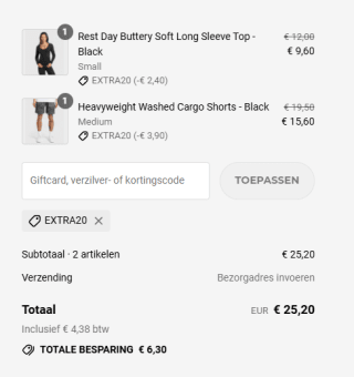Gymshark kortingscode voor 20% extra korting op de sale tot 70%