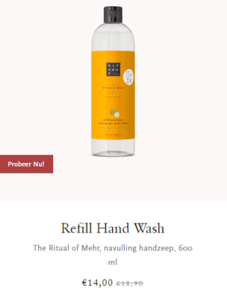 Refill je Rituals handzeep voor €14