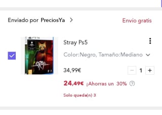 Videojuego Stray PlayStation 5 por 29,99€.