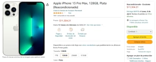 iPhone 13 Pro Max 128GB Reacondicionado por $11,304 en Amazon