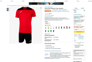 Equipacion Joma Phoenix Ii Niños desde 11,49€