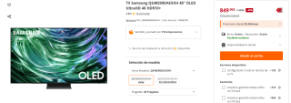 TV Samsung QE48S90DAEXXH 48" OLED UltraHD 4K HDR10+ por 849