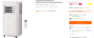 Aire Acondicionado Portátil WIFI 2250 Frigorías Origial AirFeel por 189€