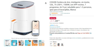 Cosori Freidora de Aire Inteligente, sin Aceite, 3,8L por 89,99€