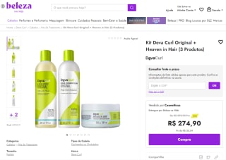 Kit para cabelo da Deva Curl Original + Heaven in Hair - R$ 274,90