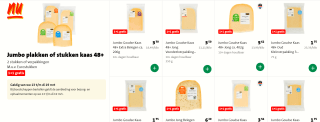 Jumbo Goudse Kaas plakken of stukken kaas 48+ 1+1 gratis bij de Jumbo