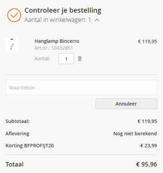 20% korting op accessoires bij Profijt Meubel