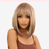 Alan Eaton-Peluca de cabello sintético con flequillo para mujer, por 11,05