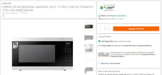 Horno de Microondas Samsung Solo por $1,999 | Home Depot