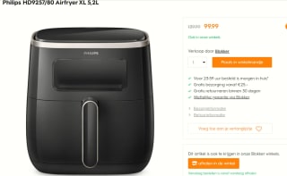Philips Series 3000 HD9257 Airfryer XL voor €100 bij Blokker