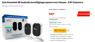 ARLO ESSENTIAL 2 2K Indoor CAMERA 2 pack voor €99,99 bij Bol