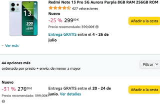 Redmi Note 13 Pro 5G Aurora Purple 8GB RAM+256GB ROM por solo 276€