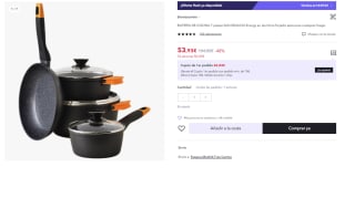 Bateria de cocina de 7 piezas San Ignacio Energy por 53.93€ (Cuenta Nueva 41.93€)