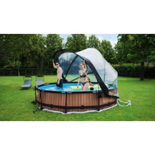 EXIT Wood zwembad - 360 x 76 cm - met filterpomp en overkapping voor €349 bij Exittoys