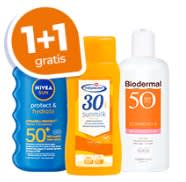 1+1 gratis op diverse zonbescherming bij Trekpleister