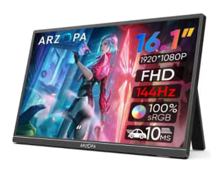 ARZOPA-Monitor portátil juegos, pantalla 16,1 pulgadas, 144Hz, 1080P, FHD, HDR por 78,40€